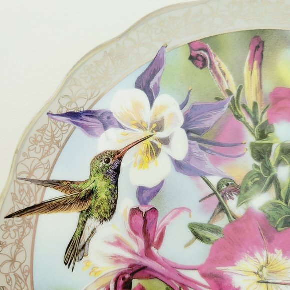 Hummingbird Whispering Wings Plate, Perfect Harmony, Bradford Exchange, 1996 - Picture 5 of 10